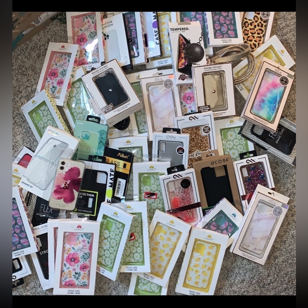 35 pieces brand new iPhone cases variety.